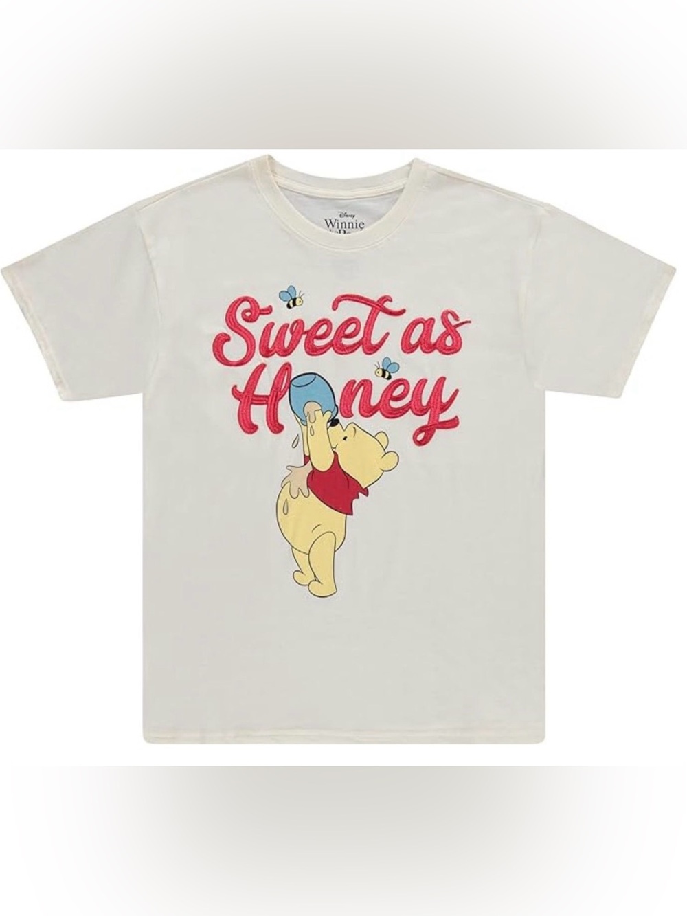 Disney Women's Winnie the Pooh T-Shirt- Classic Printed and Embroidered